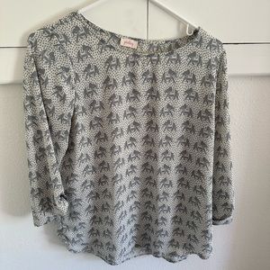 Cute elephant print blouse
